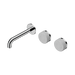 Nero Serenity Wall Basin Set 160mm Offset Spout With Carrara Handle - Chrome