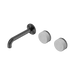 Nero Serenity Wall Basin Set 160mm Offset Spout With Carrara Handle - Gun Metal