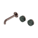 Nero Serenity Wall Basin Set 160mm Offset Spout With Verde Alpi Handle - Brushed Bronze