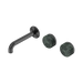 Nero Serenity Wall Basin Set 160mm Offset Spout With Verde Alpi Handle - Gun Metal