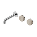 Nero Serenity Wall Basin Set 160mm Offset Spout With Rome Travertine Handle - Chrome