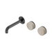 Nero Serenity Wall Basin Set 160mm Offset Spout With Rome Travertine Handle - Gun Metal
