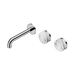 Nero Serenity Wall Basin Set 160mm Offset Spout With Arabescato Corchia Handle - Chrome
