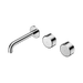 Nero Serenity Wall Basin Set 160mm Offset Spout With Metal Handle - Chrome