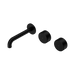 Nero Serenity Wall Basin Set 160mm Offset Spout With Metal Handle - Matte Black