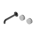 Nero Serenity Wall Basin Set 185mm Offset Spout With Carrara Handle - Gun Metal