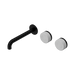 Nero Serenity Wall Basin Set 185mm Offset Spout With Carrara Handle - Matte Black