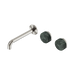 Nero Serenity Wall Basin Set 185mm Offset Spout With Verde Alpi Handle - Brushed Nickel