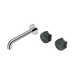 Nero Serenity Wall Basin Set 185mm Offset Spout With Verde Alpi Handle - Chrome