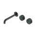 Nero Serenity Wall Basin Set 185mm Offset Spout With Verde Alpi Handle - Gun Metal