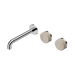 Nero Serenity Wall Basin Set 185mm Offset Spout With Rome Travertine Handle - Chrome