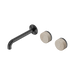 Nero Serenity Wall Basin Set 185mm Offset Spout With Rome Travertine Handle - Gun Metal