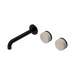 Nero Serenity Wall Basin Set 185mm Offset Spout With Rome Travertine Handle - Matte Black