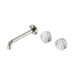 Nero Serenity Wall Basin Set 185mm Offset Spout With Arabescato Corchia Handle - Brushed Nickel
