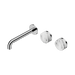 Nero Serenity Wall Basin Set 185mm Offset Spout With Arabescato Corchia Handle - Chrome