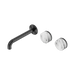 Nero Serenity Wall Basin Set 185mm Offset Spout With Arabescato Corchia Handle - Gun Metal