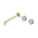 Nero Serenity Wall Basin Set 220mm Offset Spout With Carrara Handle - Brushed Gold