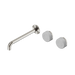 Nero Serenity Wall Basin Set 220mm Offset Spout With Carrara Handle - Brushed Nickel