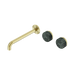 Nero Serenity Wall Basin Set 220mm Offset Spout With Verde Alpi Handle - Brushed Gold
