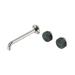 Nero Serenity Wall Basin Set 220mm Offset Spout With Verde Alpi Handle - Brushed Nickel