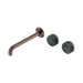 Nero Serenity Wall Basin Set 220mm Offset Spout With Verde Alpi Handle - Brushed Bronze