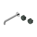 Nero Serenity Wall Basin Set 220mm Offset Spout With Verde Alpi Handle - Chrome