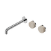 Nero Serenity Wall Basin Set 220mm Offset Spout With Rome Travertine Handle - Chrome
