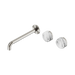 Nero Serenity Wall Basin Set 220mm Offset Spout With Arabescato Corchia Handle - Brushed Nickel