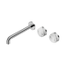 Nero Serenity Wall Basin Set 220mm Offset Spout With Arabescato Corchia Handle - Chrome