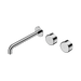 Nero Serenity Wall Basin Set 220mm Offset Spout With Metal Handle - Chrome