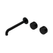 Nero Serenity Wall Basin Set 220mm Offset Spout With Metal Handle - Matte Black