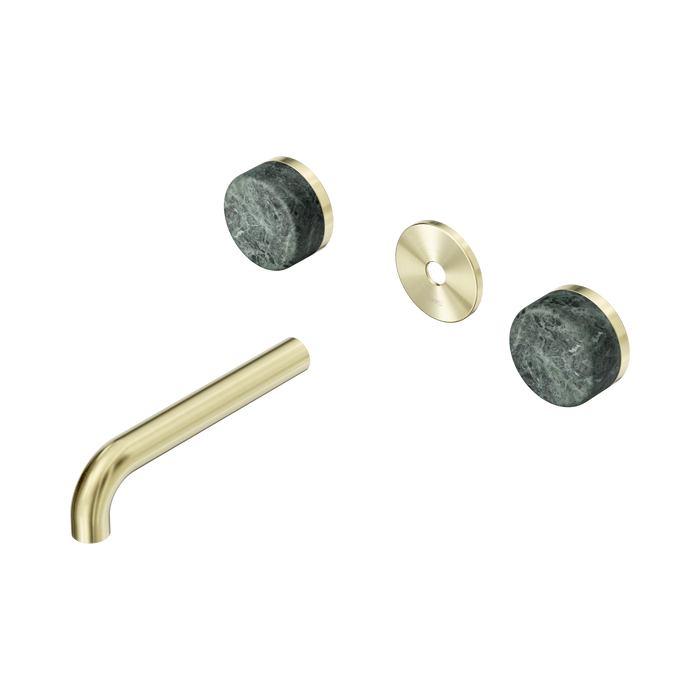 Nero Serenity Wall Basin Set 160mm Spout With Verde Alpi Handle Trim Kit Only - Brushed Gold