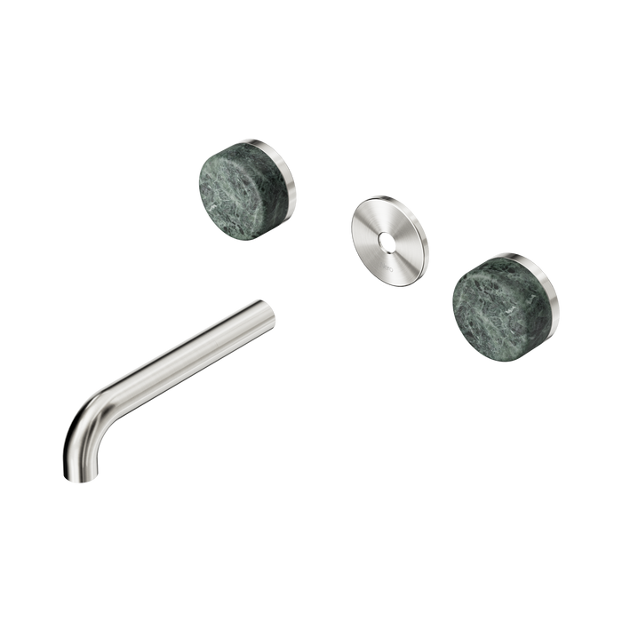 Nero Serenity Wall Basin Set 160mm Spout With Verde Alpi Handle Trim Kit Only - Brushed Nickel