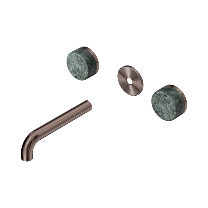 Nero Serenity Wall Basin Set 160mm Spout With Verde Alpi Handle Trim Kit Only - Brushed Bronze