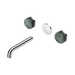 Nero Serenity Wall Basin Set 160mm Spout With Verde Alpi Handle Trim Kit Only - Chrome