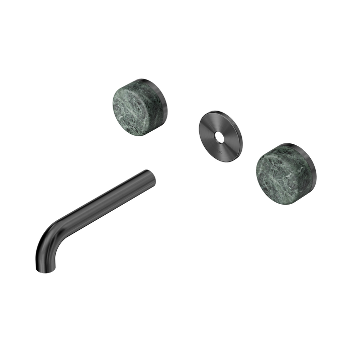 Nero Serenity Wall Basin Set 160mm Spout With Verde Alpi Handle Trim Kit Only - Gun Metal