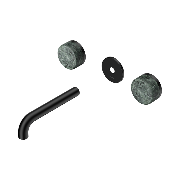 Nero Serenity Wall Basin Set 160mm Spout With Verde Alpi Handle Trim Kit Only - Matte Black