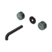 Nero Serenity Wall Basin Set 160mm Spout With Verde Alpi Handle Trim Kit Only - Matte Black