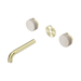 Nero Serenity Wall Basin Set 160mm Spout With Rome Travertine Handle Trim Kit Only - Brushed Gold