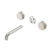 Nero Serenity Wall Basin Set 160mm Spout With Rome Travertine Handle Trim Kit Only - Brushed Nickel