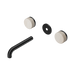 Nero Serenity Wall Basin Set 160mm Spout With Rome Travertine Handle Trim Kit Only - Matte Black