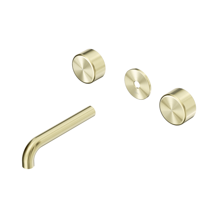 Nero Serenity Wall Basin Set 160mm Spout With Metal Handle Trim Kit Only - Brushed Gold