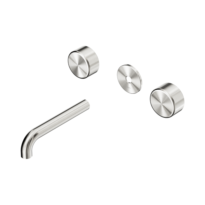 Nero Serenity Wall Basin Set 160mm Spout With Metal Handle Trim Kit Only - Brushed Nickel