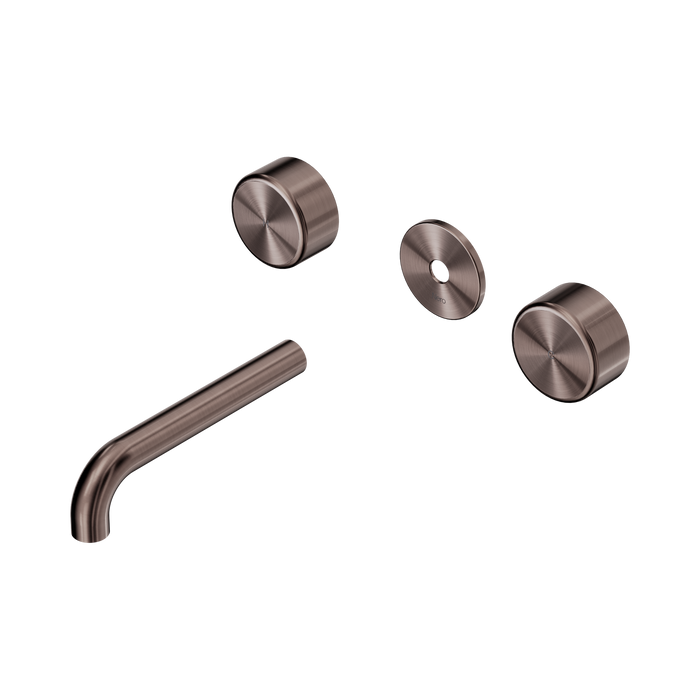 Nero Serenity Wall Basin Set 160mm Spout With Metal Handle Trim Kit Only - Brushed Bronze