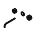 Nero Serenity Wall Basin Set 160mm Spout With Metal Handle Trim Kit Only - Matte Black
