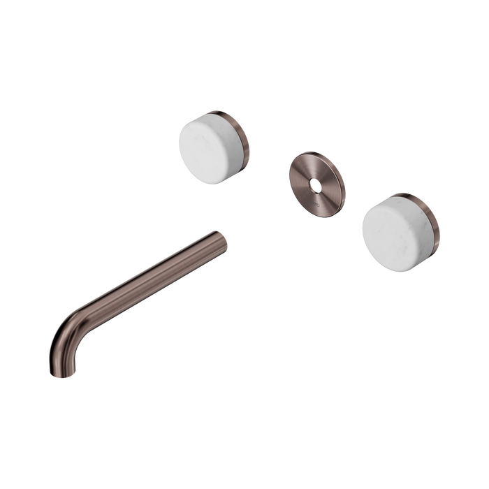 Nero Serenity Wall Basin Set 185mm Spout With Carrara Handle Trim Kit Only - Brushed Bronze