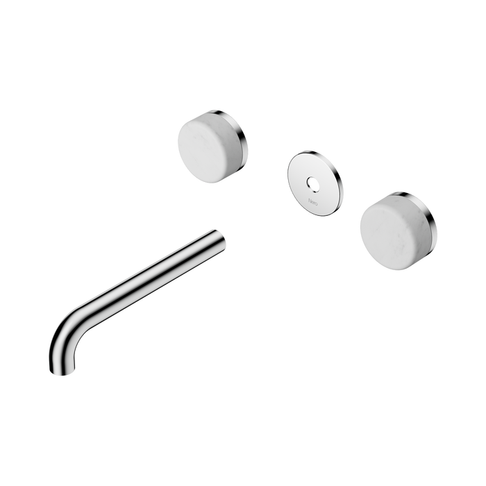 Nero Serenity Wall Basin Set 185mm Spout With Carrara Handle Trim Kit Only - Chrome