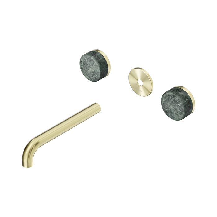 Nero Serenity Wall Basin Set 185mm Spout With Verde Alpi Handle Trim Kit Only - Brushed Gold