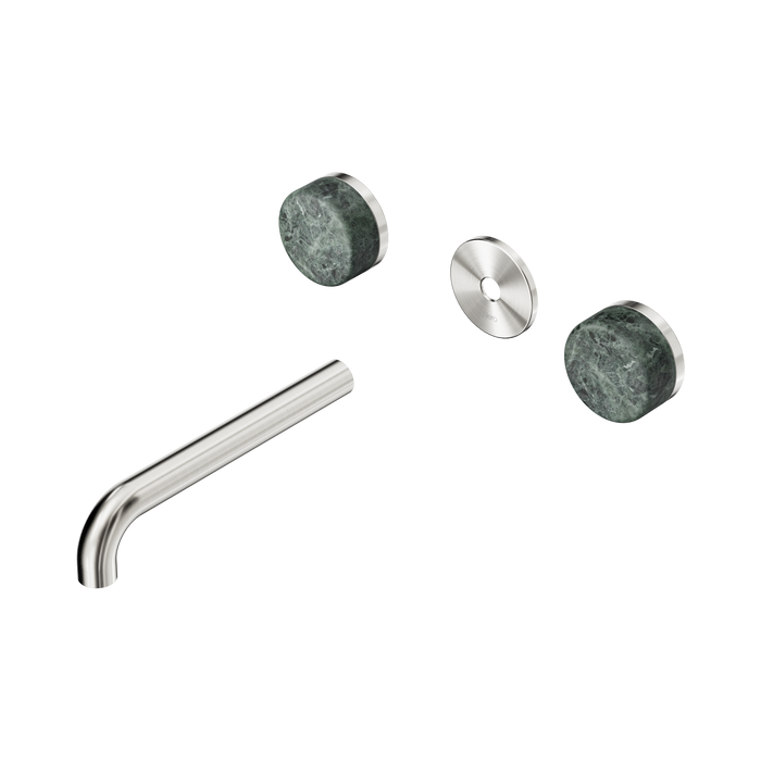 Nero Serenity Wall Basin Set 185mm Spout With Verde Alpi Handle Trim Kit Only - Brushed Nickel