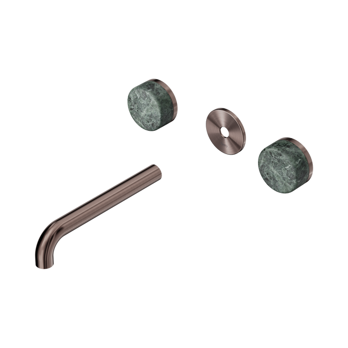 Nero Serenity Wall Basin Set 185mm Spout With Verde Alpi Handle Trim Kit Only - Brushed Bronze